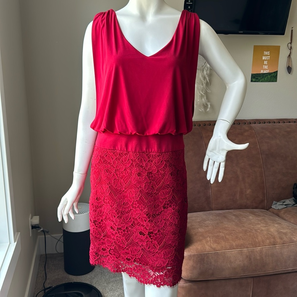 Laundry By Shelli Segal Red Lace Dress